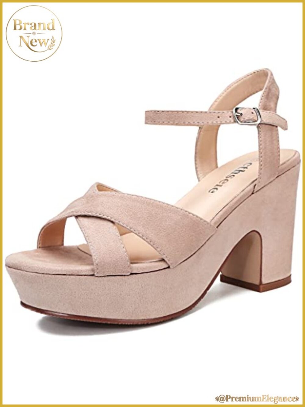 Suede Platform Wedge Heeled Sandals